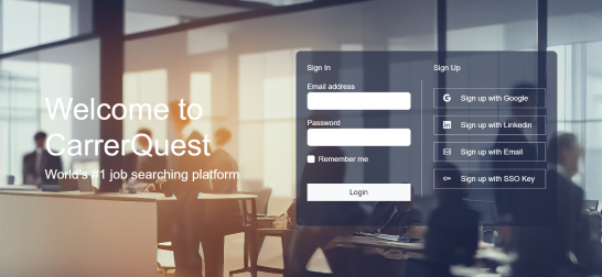 Login page